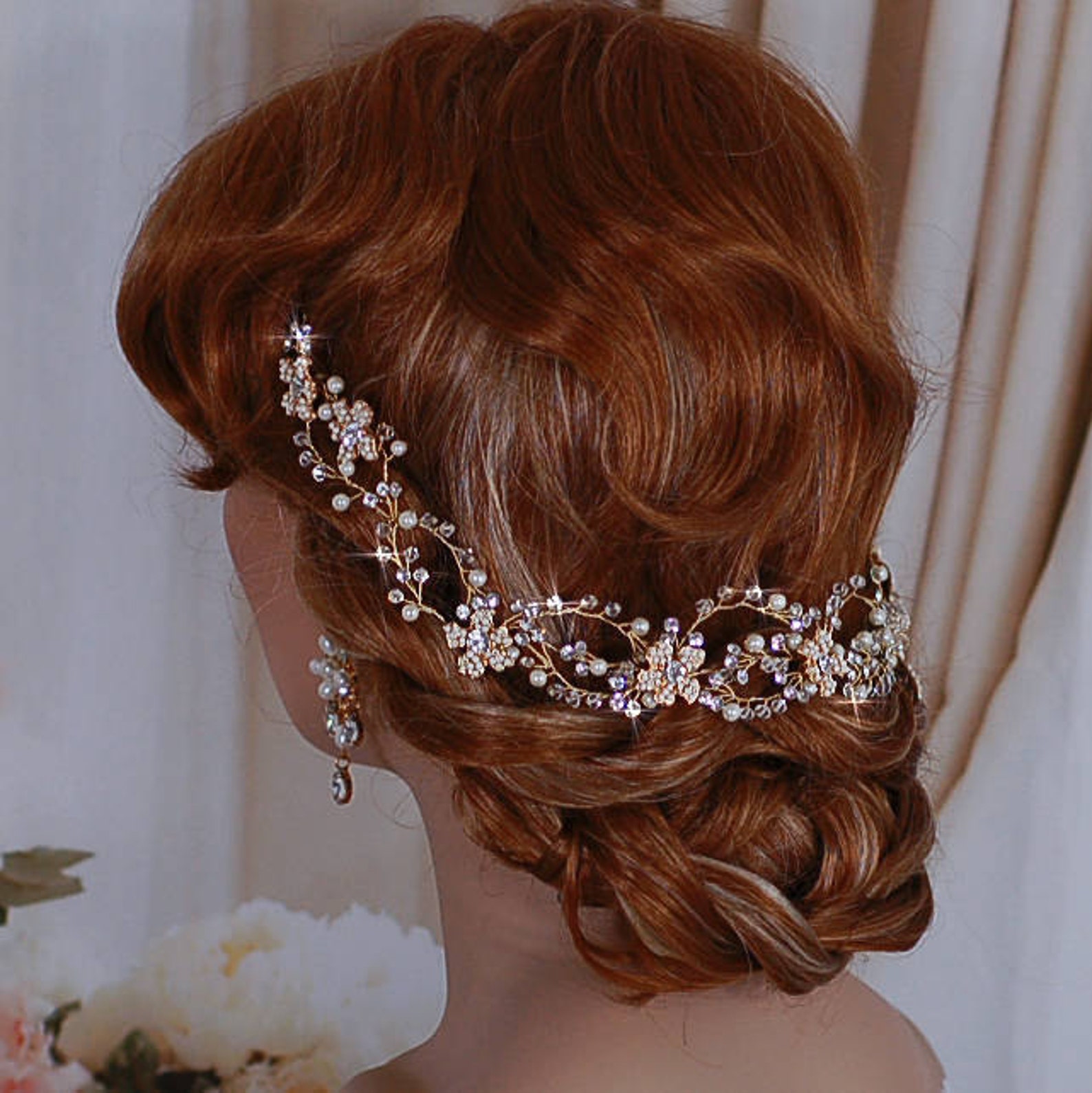 Bridal Hair Vine Headpiece Hairpiece Wreath Vines Head Piece Etsy