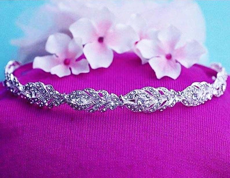 Rose Gold Bridal Headband Headpiece Hair Accessory Wedding  display picture 2