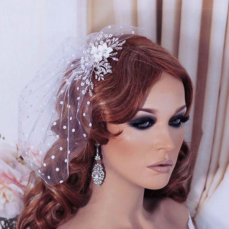 rhinestone veil headpiece