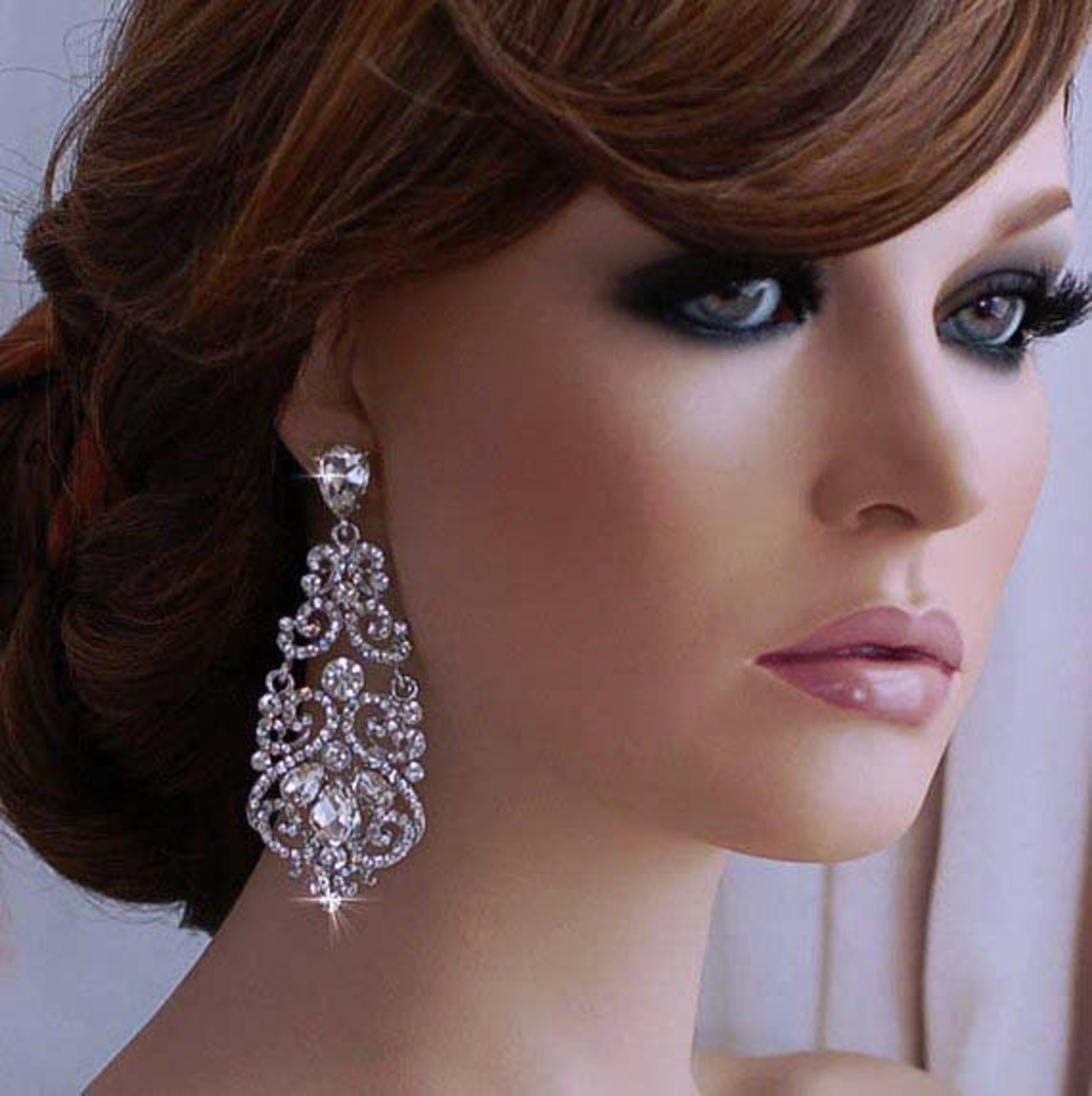 Pageant Rings Pageant Bridal Earrings Party Bride Wedding Jewelry Crystal Dangle ...
