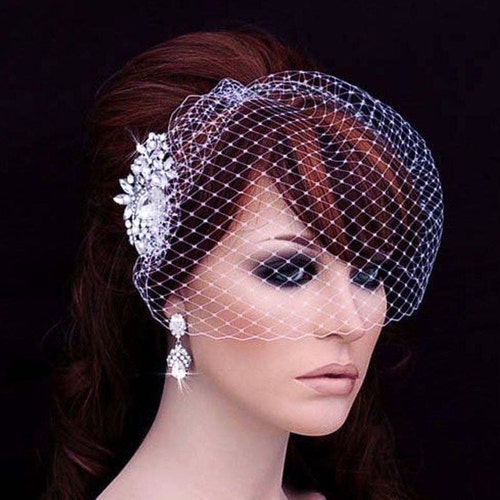 birdcage bridal headpiece