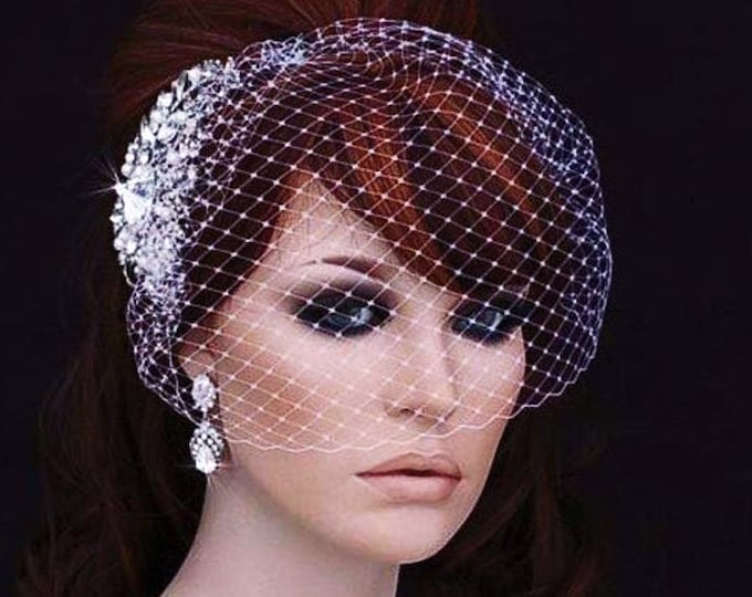 Birdcage Veil and Comb, Bird Cage Veil, Blusher, Bridal Comb, Wedding Comb, Bridal Hair
