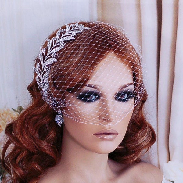 Bridal Hair Comb Birdcage Veil Bird Cage Brides White Ivory Champagne Blusher Wedding Head Piece Accessories Weddings Accessory Headpiece