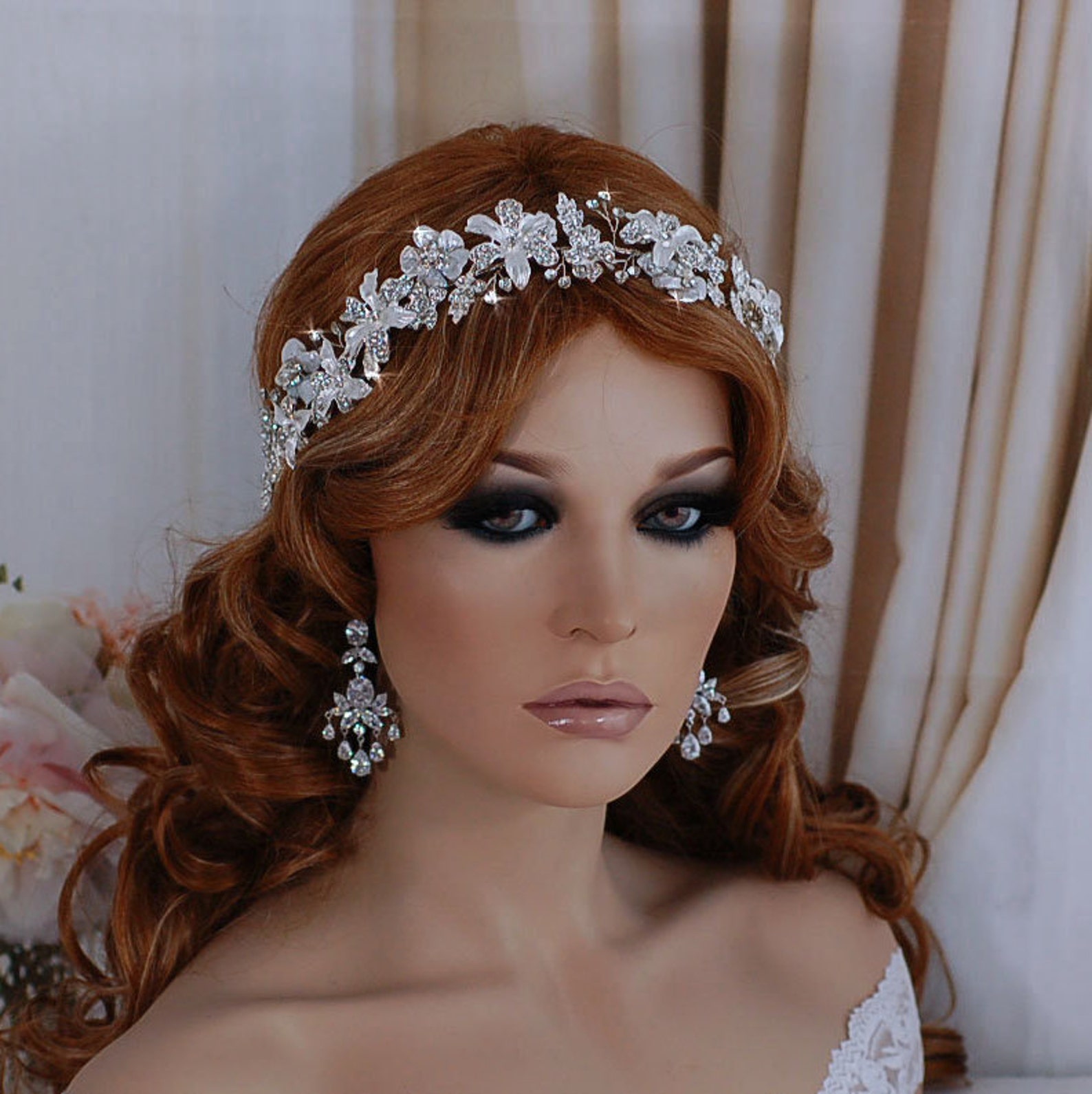 Blush Champagne or Silver Bridal Headpiece Vine Hair Wreath Etsy