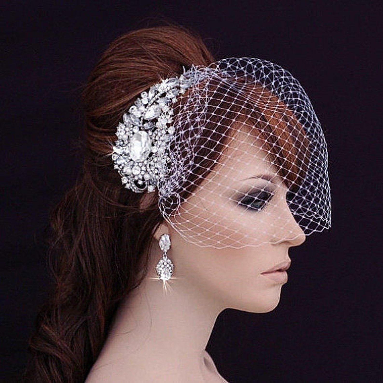 Bird Cage Veil Blusher Birdcage Veil and Comb Bridal Etsy