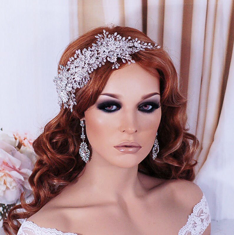 Bridal Hair Head Piece Wedding Hairpiece Headband Headpiece Wreath Vine  Jewelry Crystal Bride Weddings Brides Bachelorette Party Accessories -  .br
