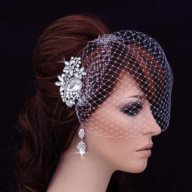 birdcage bridal headpiece