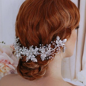 Wedding Hair Wreath Bridal Headpiece Headband Jewelry Crystal Bride Head Piece Band Hairpiece Weddings Party Bride Pageant Brides Accessory image 4