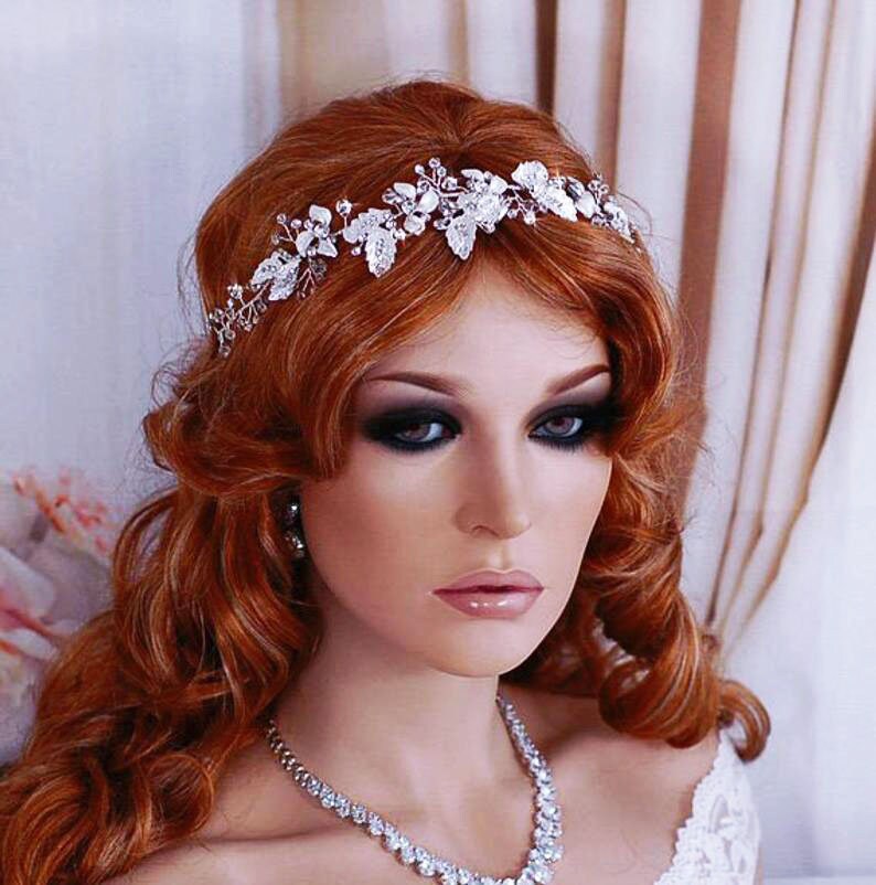 Bridal Headpiece Hairpiece Bride Hair Wreath Wedding Head Band Etsy