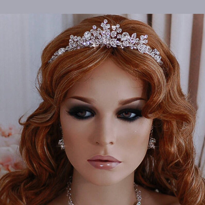 Bridal Headpiece & Necklace Earrings Bride Jewelry Set Wedding Etsy