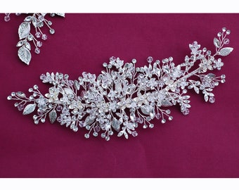 Wedding Hair Clip Bridal Headpiece Floral Rhinestone Head Piece Anniversary Accessory Party Weddings Jewelry Bride Comb Gift Accessories