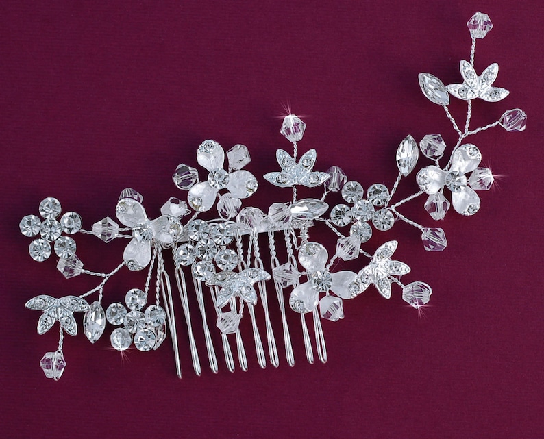 SILVER or GOLD Crystal Bridal Comb Hair Accessories Accessory Wedding Hair Piece Jewelry Prom Party Hairpiece Barrette Clip Birdcage Veil