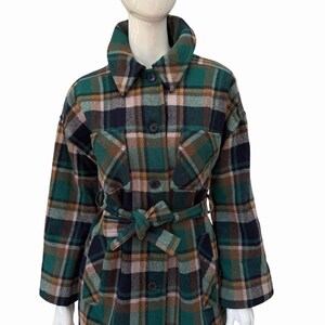Vintage Wool Belted Pendleton Jacket, Womens M, Green, 1970’s image 7