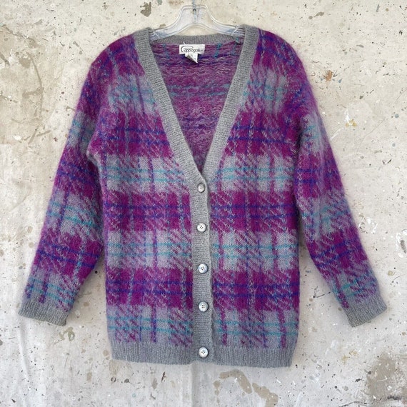 Vintage Mohair Cardigan Sweater 80’s Punk Small - image 1