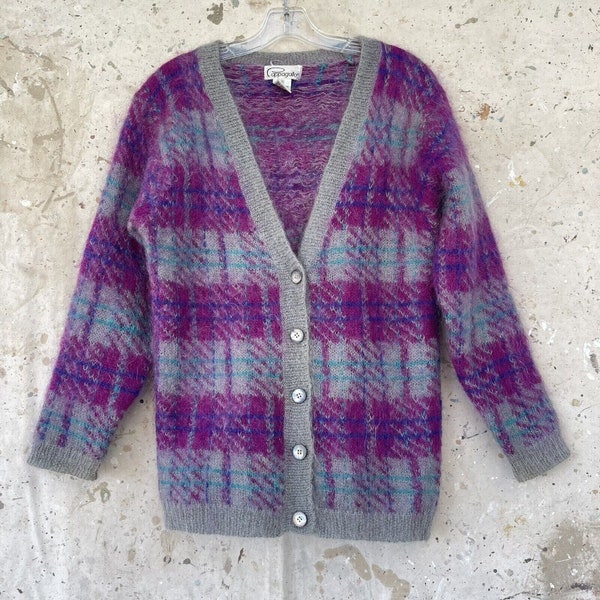 Vintage Mohair Cardigan Sweater 80’s Punk Small