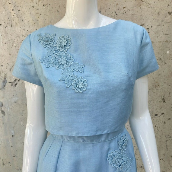 Vintage 50’s 60’s Ice Blue Wiggle Dress, By Henry… - image 5