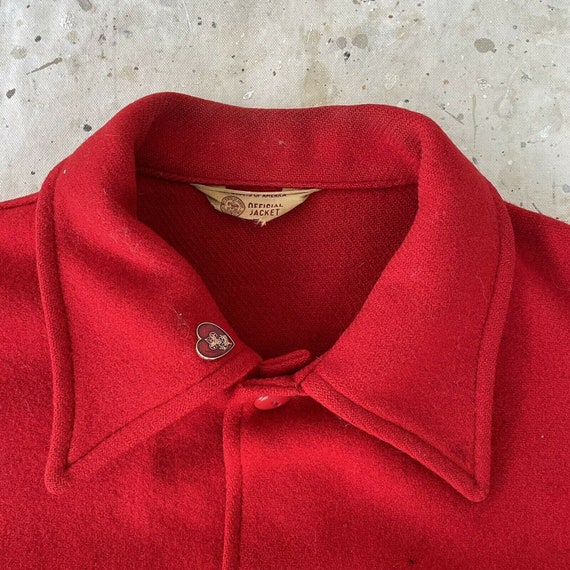 Vintage 1940’s Wool BSA Boy Scouts Red Camp Shirt… - image 3