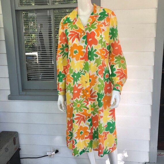 Vintage 60’s 70’s Floral Cotton Tent Dress, Medium