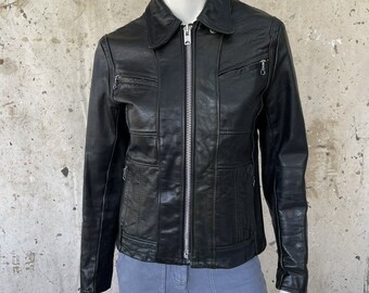 Vtg 1960's Chrome Gear Womens Leather Jacket Sz XL