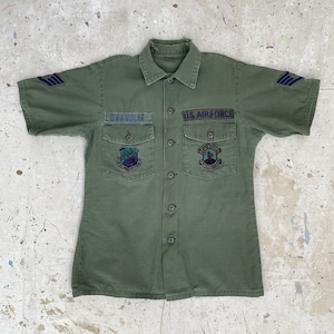 Vintage Vietnam War Era 270th E.I. Squadron USAF Poplin Field Shirt Named Size M