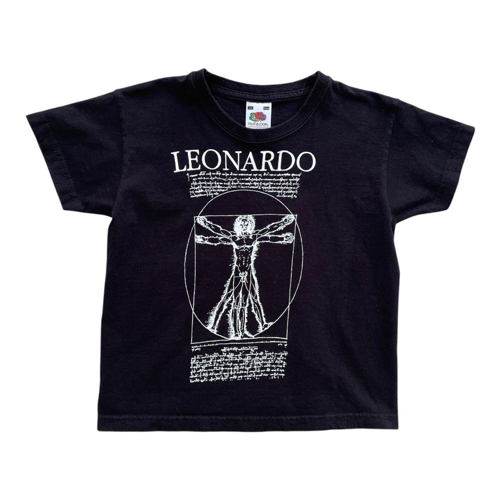 SAPEur Leonardo Da Vinci S/S Tee［YOUTH] Vintage Leonardo Da Vinci Graphic T Shirt Kids 3-4, Black, Fruit