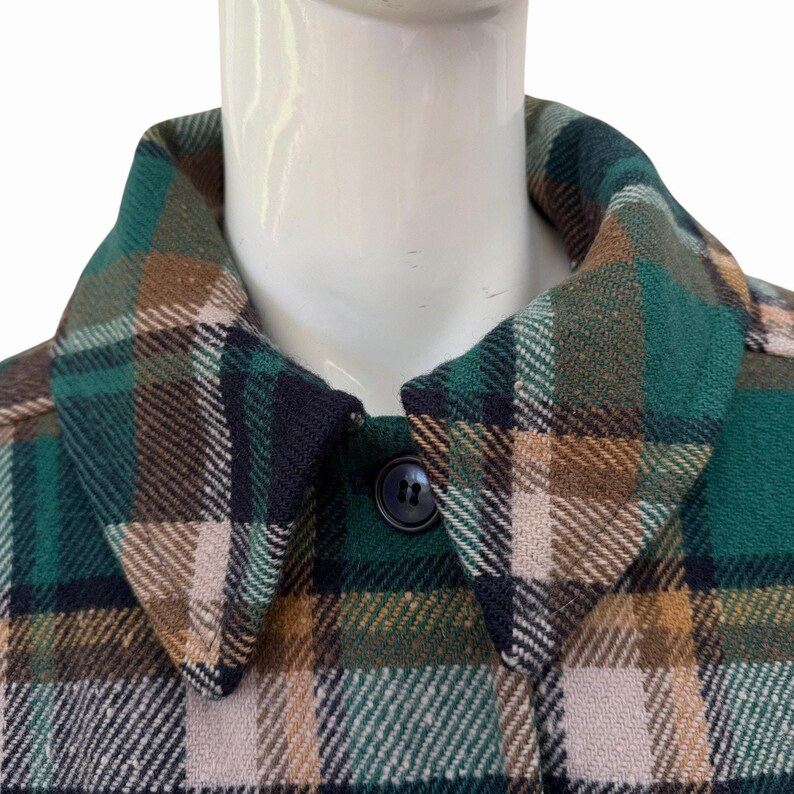 Vintage Wool Belted Pendleton Jacket, Womens M, Green, 1970’s image 4