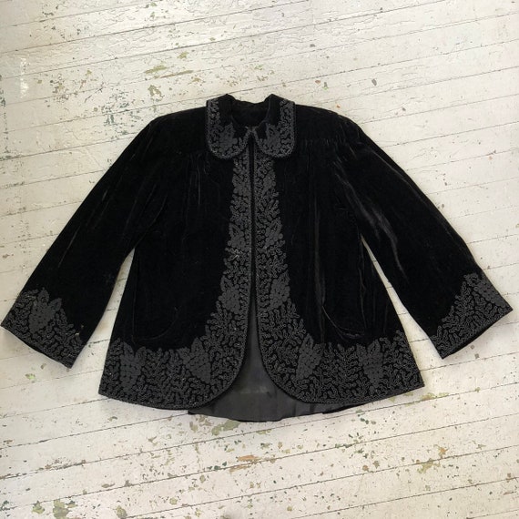 Incredible 1940's Silk Velvet Swing Coat