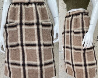 Vintage 1960’s High Waist Mohair Pencil Skirt, Waist 26”