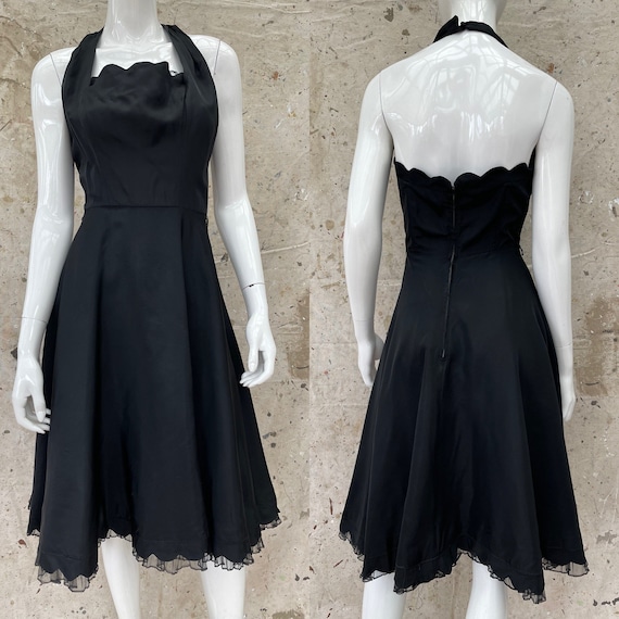 1950’s Black Satin Halter Dress