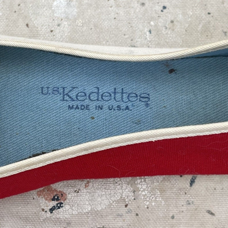 Very Rare 50s/60s KEDS Shoes Kedettes Red, White, Blue 8.5 N, Made In USA image 5