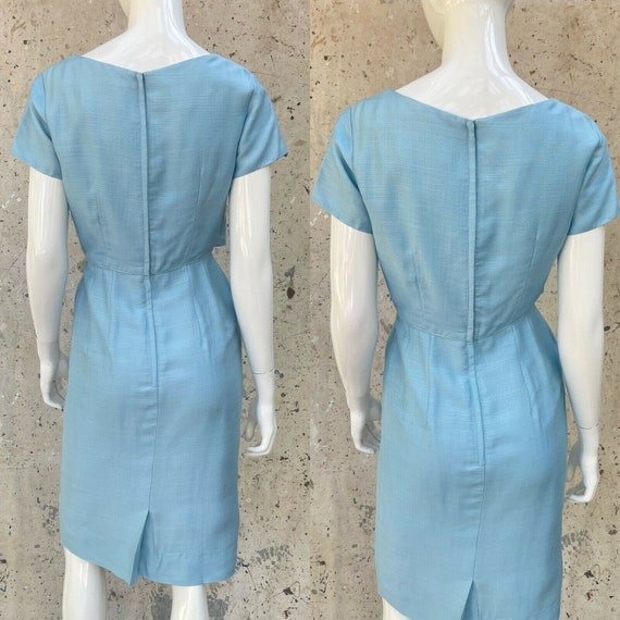 Vintage 50’s 60’s Ice Blue Wiggle Dress, By Henry… - image 3