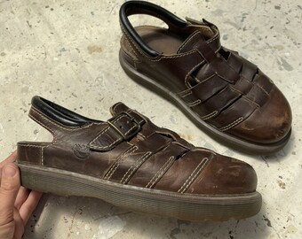 Vintage 90s Dr Martens Brown Leather Fishermans Sandals Made - Etsy