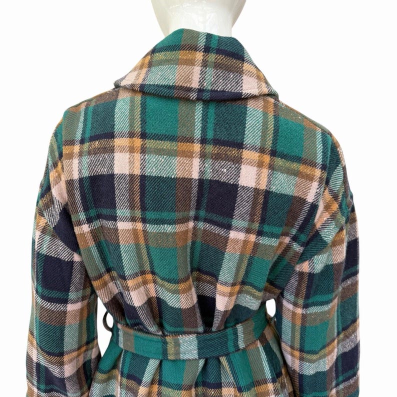 Vintage Wool Belted Pendleton Jacket, Womens M, Green, 1970’s image 6