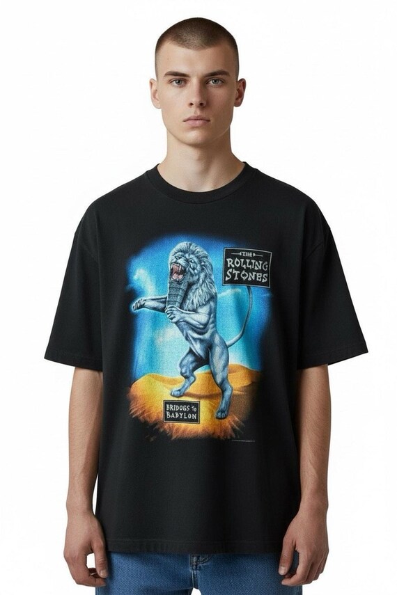 Vintage 1997 Rolling Stones Bridges to Babylon Tour T-shirt (men's