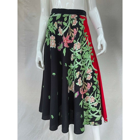 Vintage 70’s High Waist Tropical Hawaiian Print S… - image 1