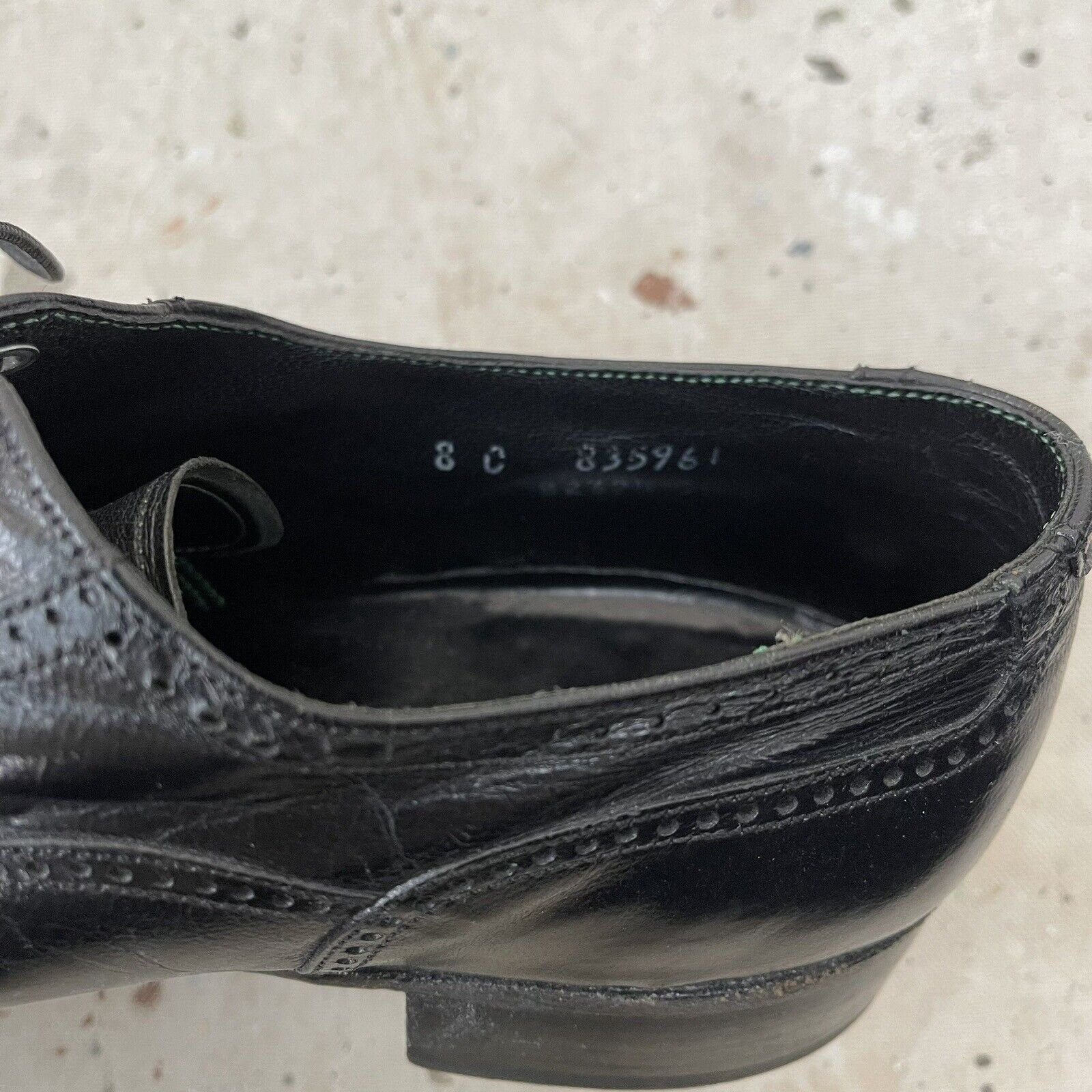 Vintage 1960’s Florsheim Imperial Black Leather Wingtips Shoes, Size 8 C m13227597351_1.jpg main image 4