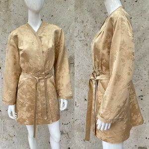Vintage 50’s Gold Silk Asian Robe, M/L