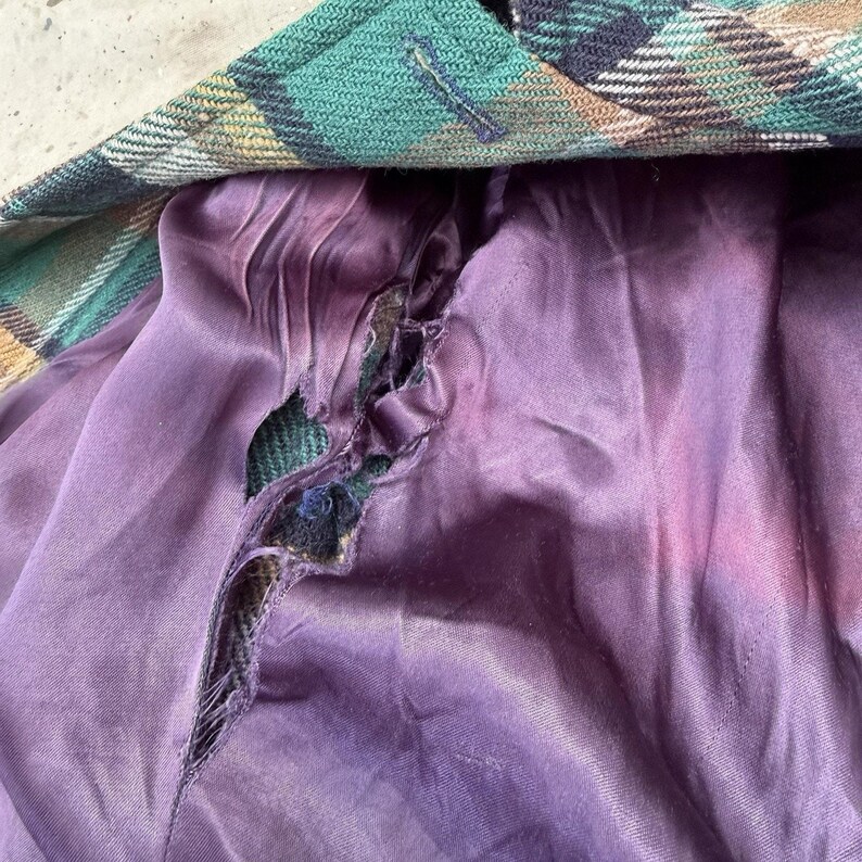 Vintage Wool Belted Pendleton Jacket, Womens M, Green, 1970’s image 10