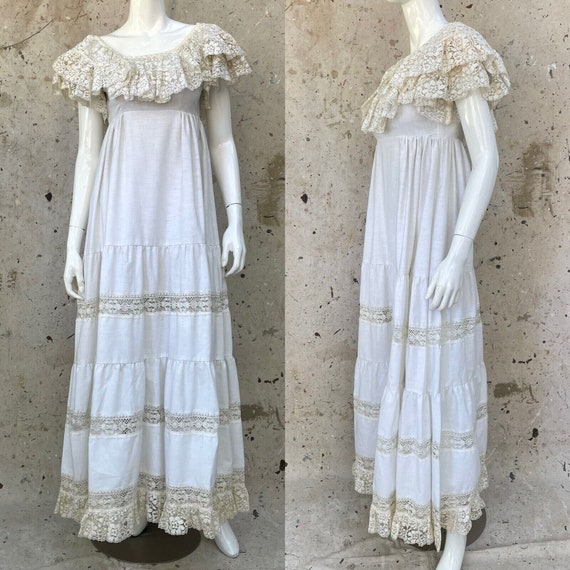 Vintage white maxi dress top
