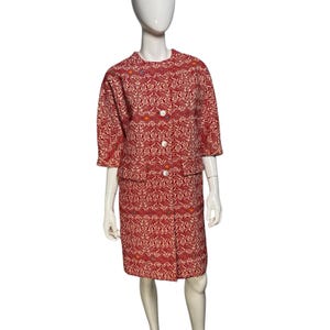 Vintage 1960’s Red Tapestry Jacket Coat Small/Medium