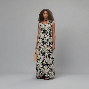 grey cowl neck dress Rent French Connection French Aimee Inu Floral Midi Dress main image 0