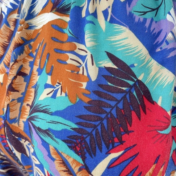 Vintage Early 80’s Tropical Print Jumpsuit Rayon … - image 2