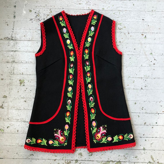 Vintage 1960’s Embroidered Traditional Folk Vest