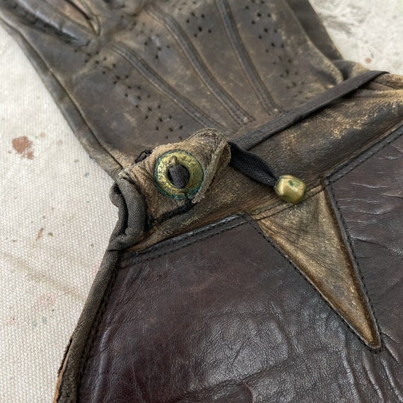 Antique Vintage 1920’s/30’s Motorcycle Leather Gl… - image 7