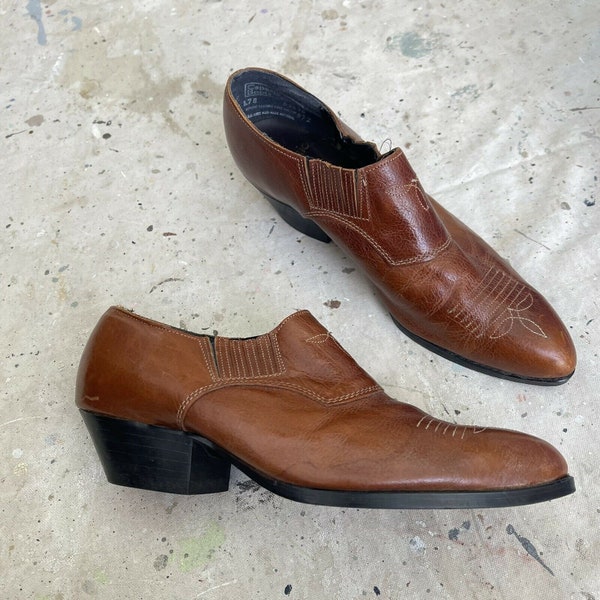 Vintage 80’s Capezio Caramel Leather Western Booties, 10