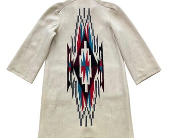Giacca Chimayo in lana intrecciata vintage anni '40, realizzata a mano nel New Mexico, S/M