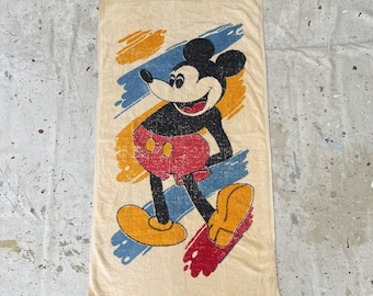 Vintage 1970’s Mickey Mouse Towel Long Nose Mickey RARE
