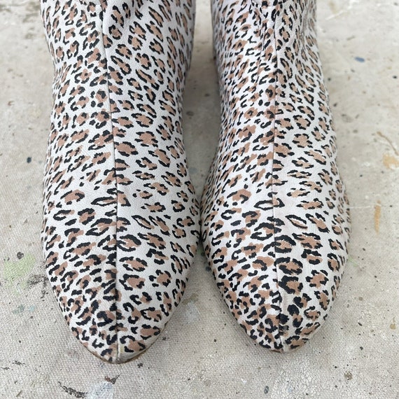 Late 70’s Leopard Print Soft Leather Zippered Boo… - image 2