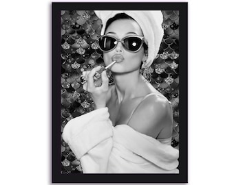 Audrey Hepburn Style Art Girls Nights in Audrey Glitter Art
