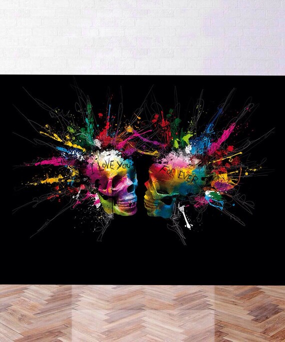 SKULL FLOWER graffiti wall urban street art PRINT POSTER a1 size for frame